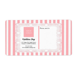 Pulver Rosa Rand & Curly Ram & Logotyp Fraktsedel