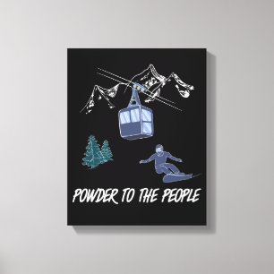 Pulver till People Snowboarder Ski Resort Canvastryck