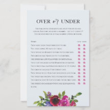 Pulverblå Blommig Akvarell Spel Över eller Under 