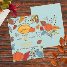 Pulverblå Doodle Pumpa Thanksgiving Middag
