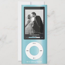 Pulverblå MP3-musikspelare Bröllop Inbjudningar