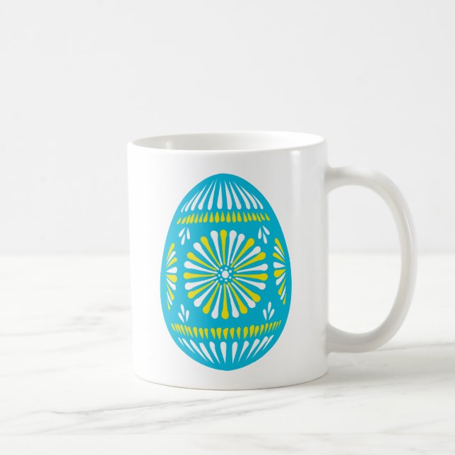 Pulverblådekorerat påskägg kaffemugg (Höger)