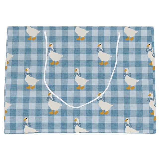 Pulverblått Gingham Gås Linne Textur (Framsidan)
