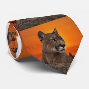 Puma på solnedgången slips