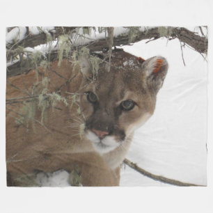 Puma på ullfilten fleecefilt