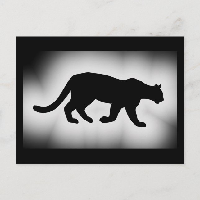 Puma Puma Bergslejon Silhuett Vykort (Framsida)