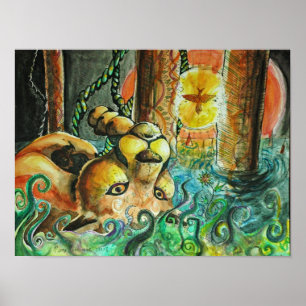 Pumaaffisch Poster