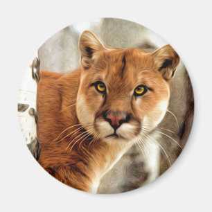 Pumafotomålning Magnet