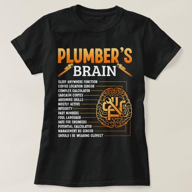 Pumbers Brain Plumving Pipe Fitter Crateur T Shirt (Design framsida)