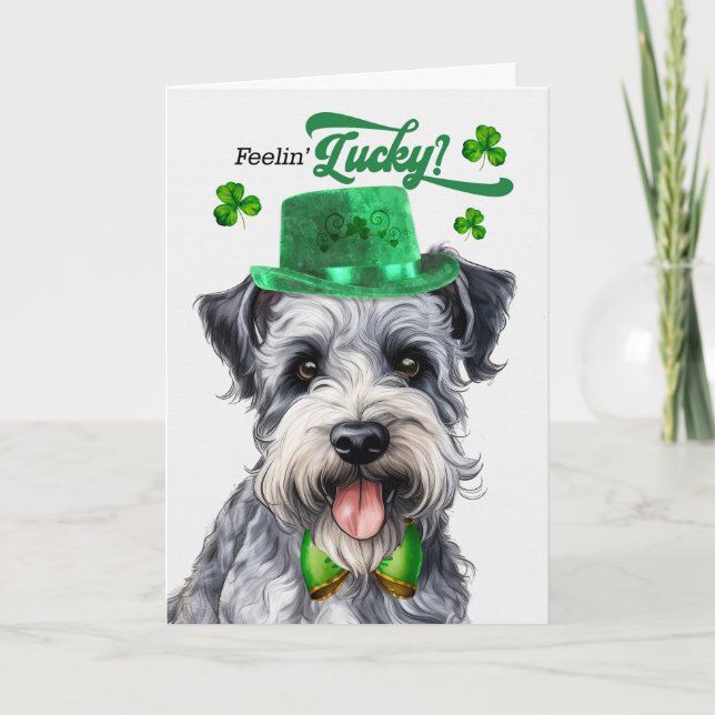 Pumi Hund Lucky St patrick's day Helgkort (Framsida)