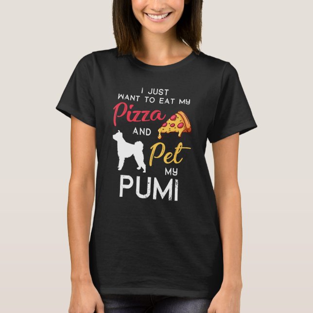 Pumi Hund Pizza Owner Juldagen T Shirt (Framsida)