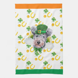 Pumi Hund Semester Hem Dekor St Patricks Day Kökshandduk