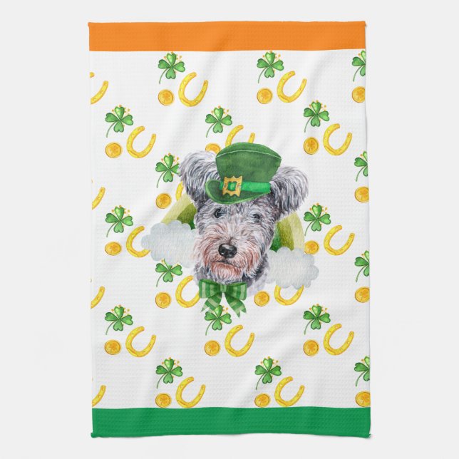 Pumi Hund Semester Hem Dekor St Patricks Day Kökshandduk (Vertikal)