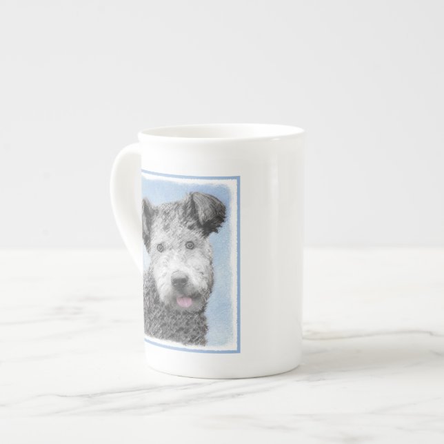 Pumi-målning - Cute Original Hund Art Benporslin Mugg (Framsida vänster)
