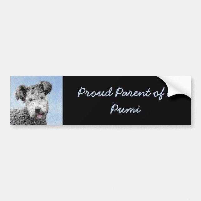 Pumi-målning - Cute Original Hund Art Bildekal (Framsidan)