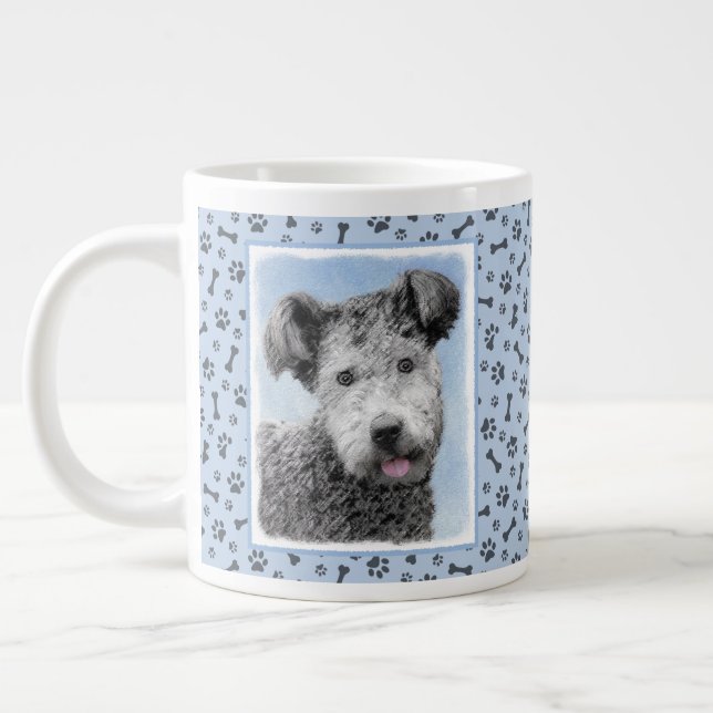 Pumi-målning - Cute Original Hund Art Jumbo Mugg (Vänster)