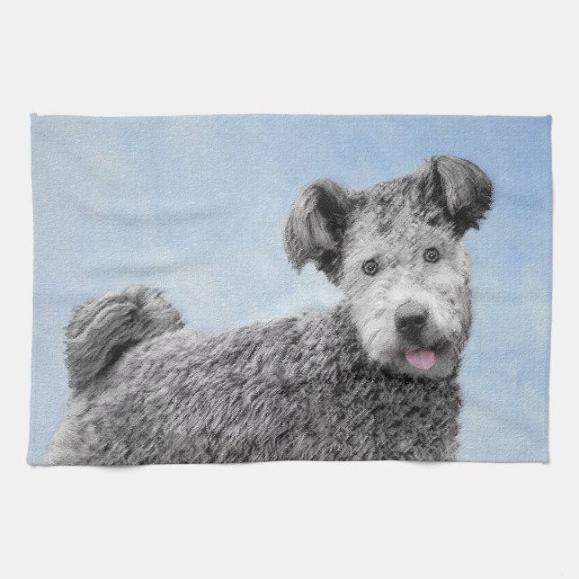 Pumi-målning - Cute Original Hund Art Kökshandduk (Horisontell)