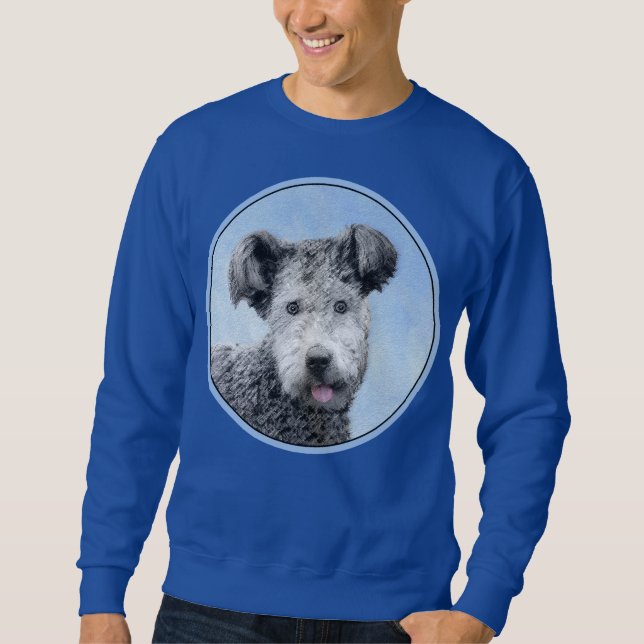 Pumi-målning - Cute Original Hund Art Lång Ärmad Tröja (Framsida)