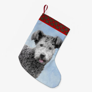 Pumi-målning - Cute Original Hund Art Liten Julstrumpa