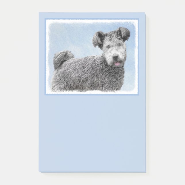 Pumi-målning - Cute Original Hund Art Post-it Block (Framsida)