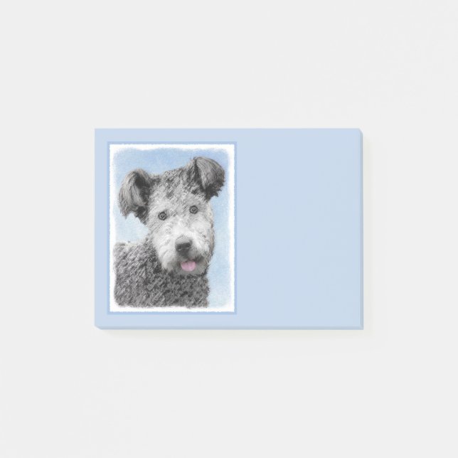 Pumi-målning - Cute Original Hund Art Post-it Block (Framsida)