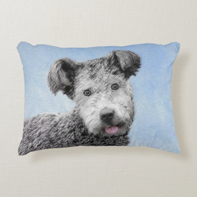 Pumi-målning - Cute Original Hund Art Prydnadskudde (Framsidan)