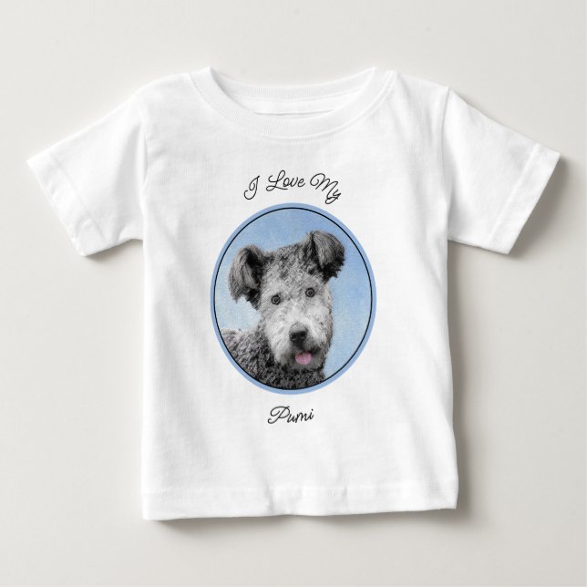 Pumi-målning - Cute Original Hund Art T Shirt (Framsida)