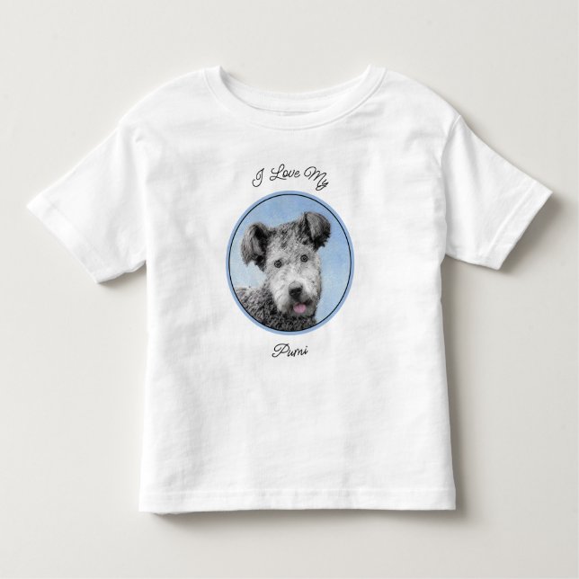 Pumi-målning - Cute Original Hund Art T Shirt (Framsida)