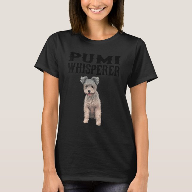 Pumi Wisperer Hund T Shirt (Framsida)