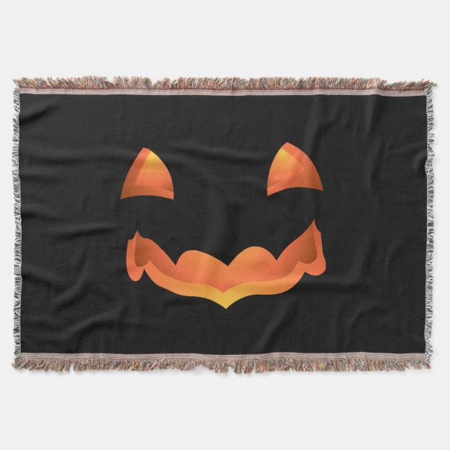 Pumkin Blanket Roligt Halloween Throw Blankets Dec Filt (Framsidan)
