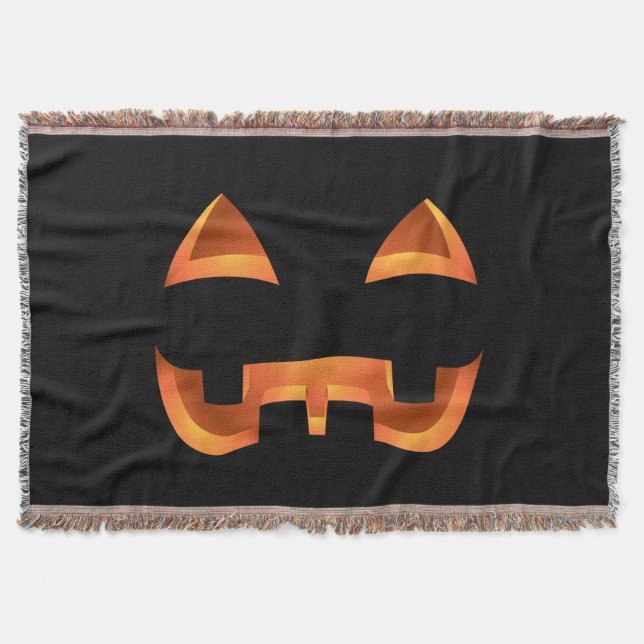 Pumkin Blanket Roligt Halloween Throw Blankets Dec Mysfilt (Framsidan)