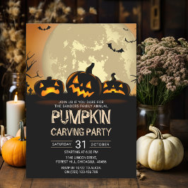 Pumkin Carving Party Halloween Inbjudningar