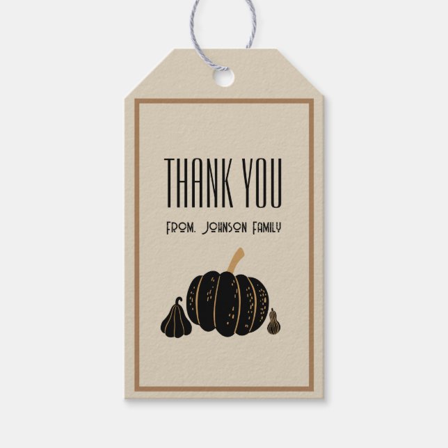 Pumkin halloween Fall Tack för anpassningsbarna-de Presentetikett (Framsidan)