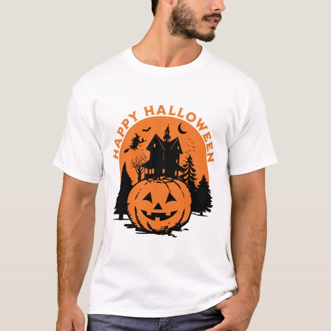 pumkin happy halloween t shirt (Framsida)