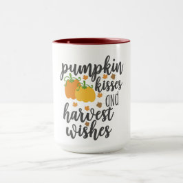 Pumkin-kyss skörda önskemål kaffe mugg