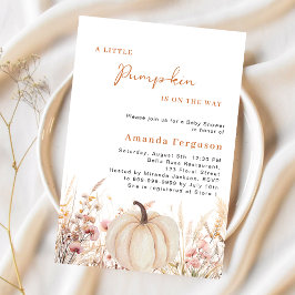 Pumkin på hur vilda blommor beige Baby Shower Inbjudningar