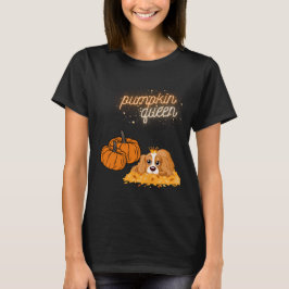 Pumkin Queen Welcome fall Drottcavalier hund T Shirt