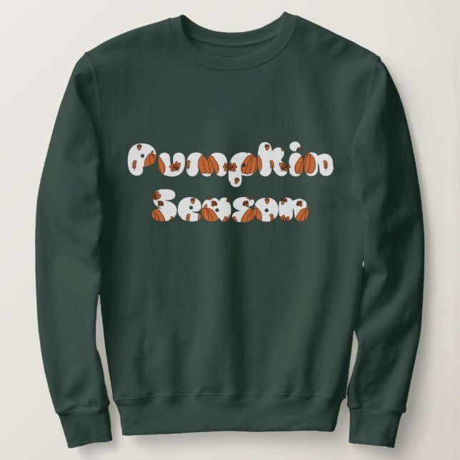 Pumkin Season Fall Sweatshirt Tshirt Anpassningsba T Shirt (Design framsida)