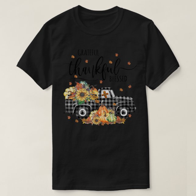 Pumkins Lastbil solrossolrostack vänlig välsignels T Shirt (Design framsida)