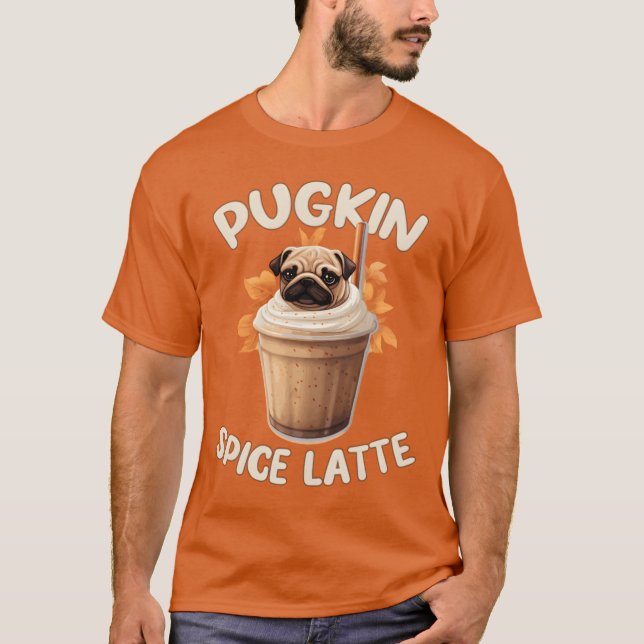 Pumkinskryddat Latte Roligt Kaffe T Shirt (Framsida)