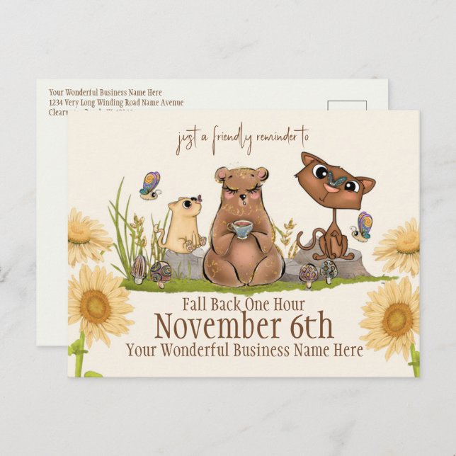 Pummeringskort för påminnelse om Business Fall Bac Vykort (Fram/baksida)