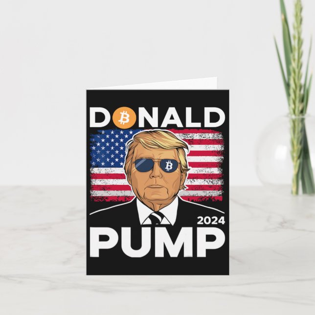 Pump Bitcoin Funny Trump 2024 Crypto Kort (Framsida)