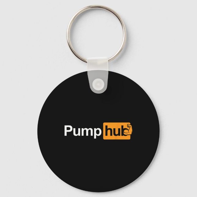 Pump Hub Funny Bodybuilding viktlyftande design Nyckelring (Framsida)