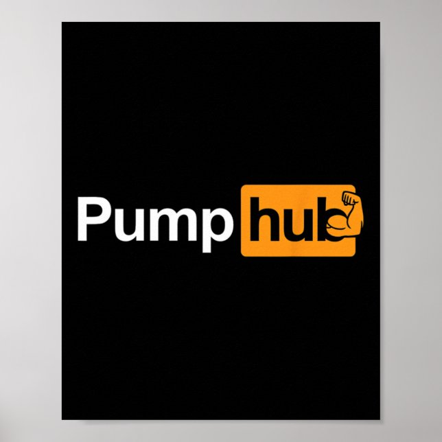 Pump Hub Funny Bodybuilding viktlyftande design Poster (Framsidan)