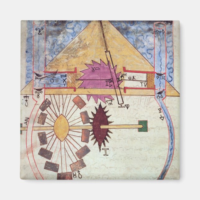 Pump i vatten, från Bok av vetskap om geniala Magnet (Framsidan)