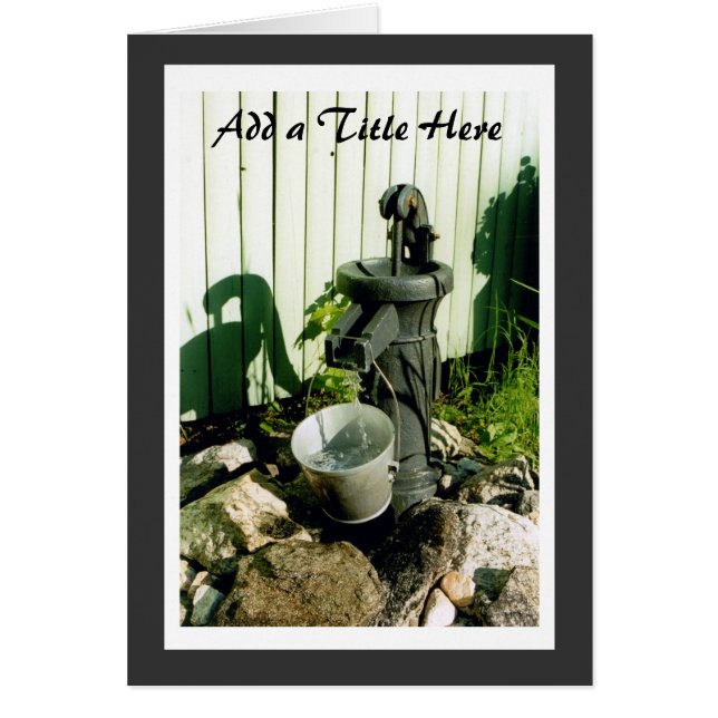 Pump i vatten hälsningskort (Framsidan)
