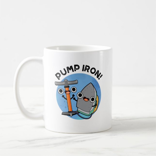 Pump Järn Funny Exercise Pun Kaffemugg (Vänster)