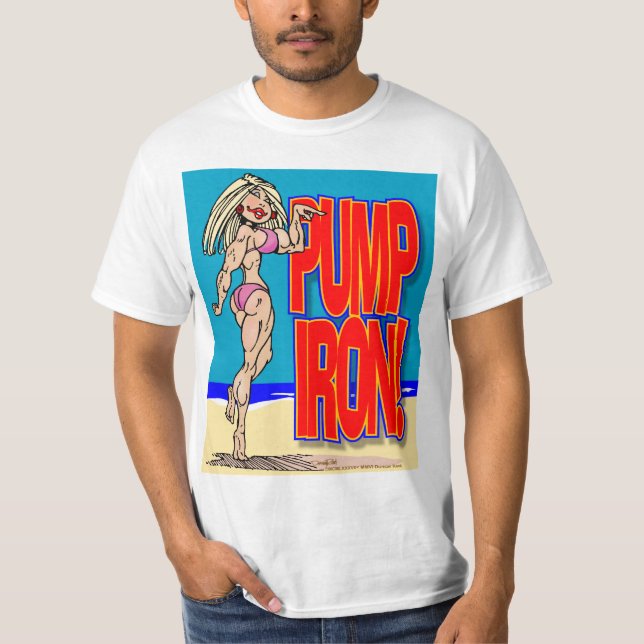 Pump järn skjorta t shirt (Framsida)