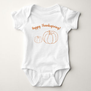 Pumpa anpassningsbar söt happy thanksgiving orange t shirt