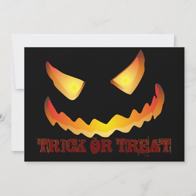 Pumpa Ansikte 2 för Halloween Inbjudningar (Framsida)